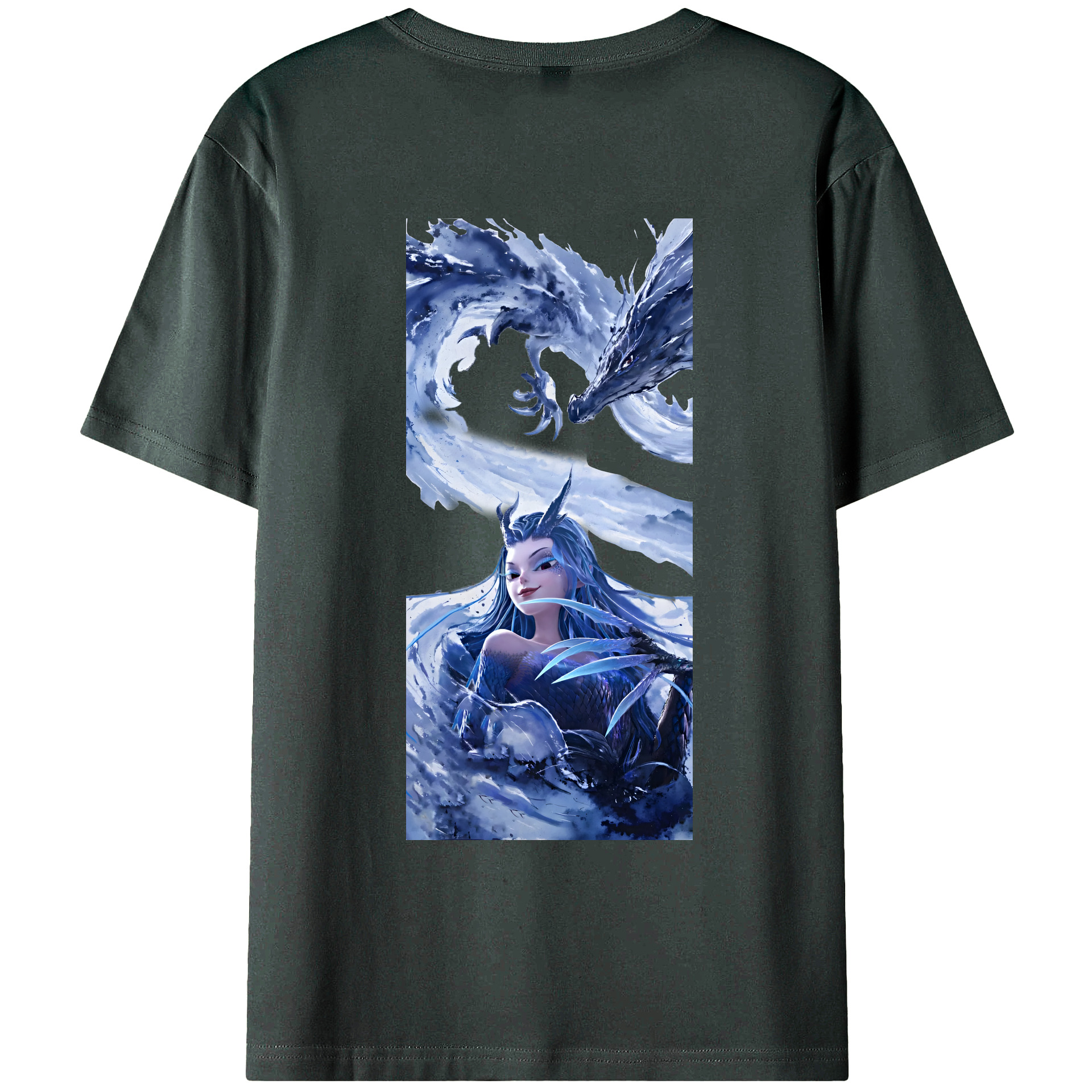 （画像用） Ne Zha 2 ナタ 魔童の大暴れ 綿100％ メンズ半袖Tシャツ（バックプリント） 通気性